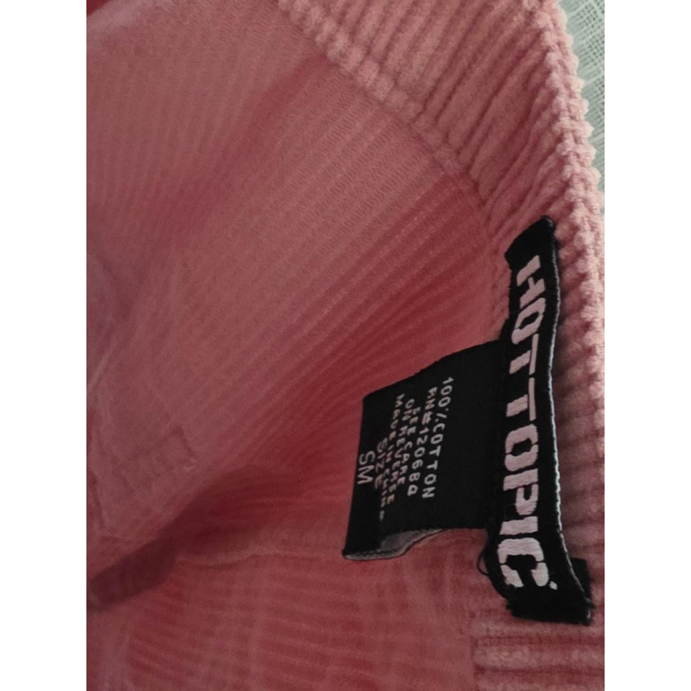 Women's Hot Topic Pink Corduroy Overalls Size Small - Picture 5 of 6